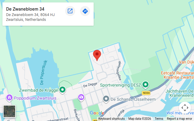 Locatie van Autorijschool Folkerts op de kaart: De Zwanebloem 34 in Zwartsluis